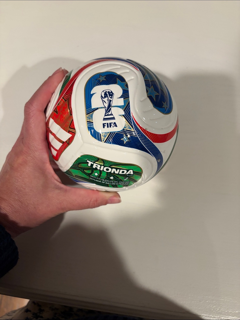 FIFA Trionda mini Soccer Ball - White with Red, Blue & Green Accents